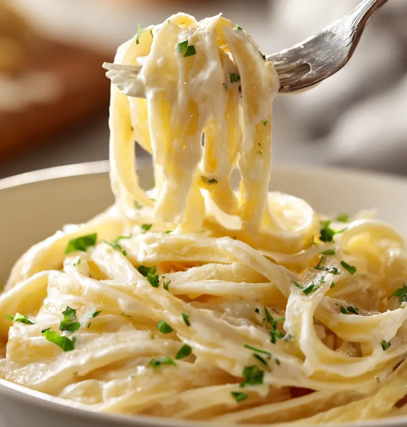 Slow Cooker Creamy Alfredo Pasta