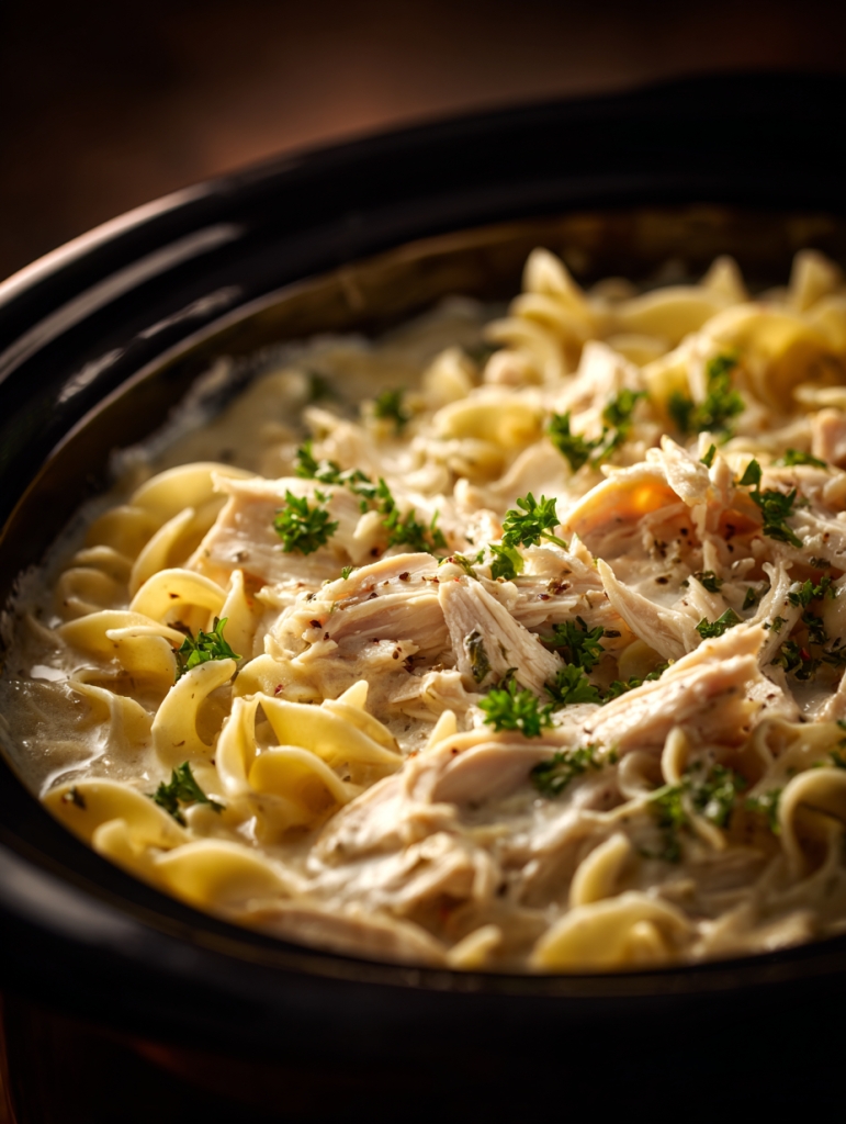 Slow Cooker Amish Chicken and Noodles: The Easiest Hug in a Bowl