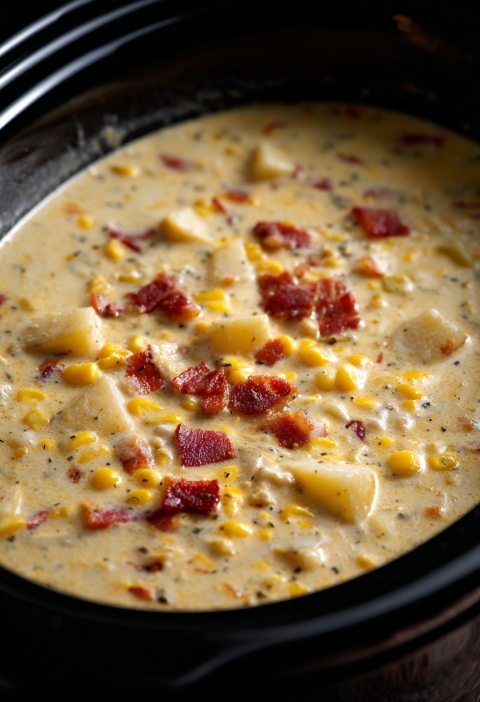 slow cooker Amish Corn Chowder