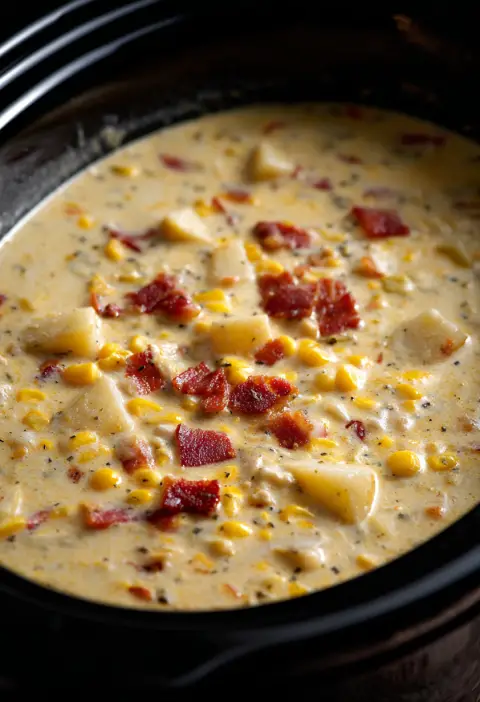 slow cooker Amish Corn Chowder