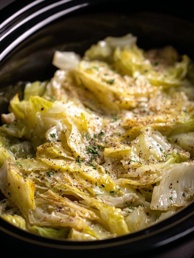 Slow Cooker Garlic Parmesan Whole Cabbage