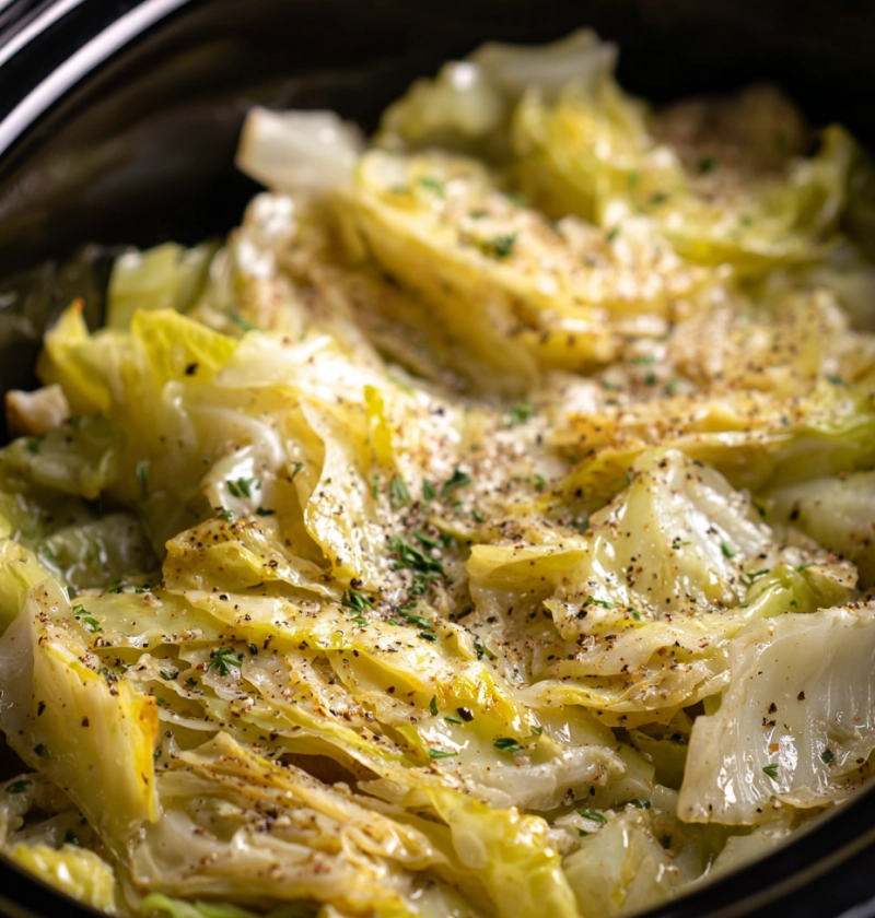 Slow Cooker Garlic Parmesan Whole Cabbage with Lemon Butter