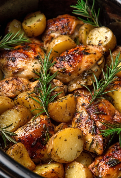 Slow Cooker Herb-Infused Chicken and Potatoes