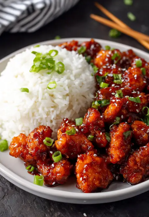 Slow Cooker Spicy Orange General Tso’s Chicke