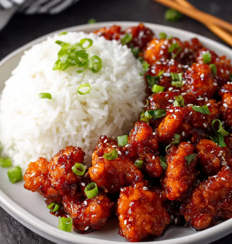 Slow Cooker Spicy Orange General Tso’s Chicke
