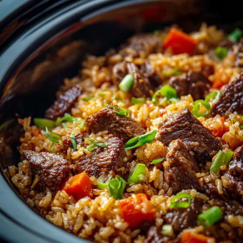 Baked Onion Beef Fried Rice with Mixed Vegetables 2 Baked Onion Beef Fried Rice with Mixed Vegetables