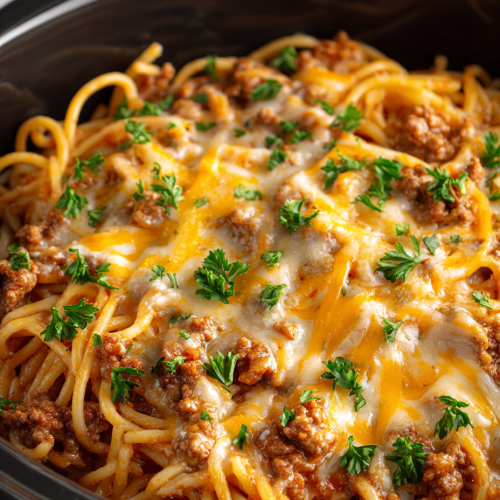 Slow Cooker 4-Ingredient Cheesy Spaghetti 3 Slow Cooker 4-Ingredient Cheesy Spaghetti
