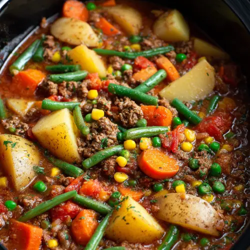 slow cooker ground beef casserole