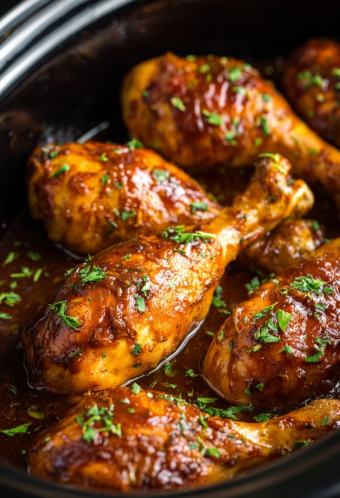 Slow Cooker 4-Ingredient Sticky Chicken