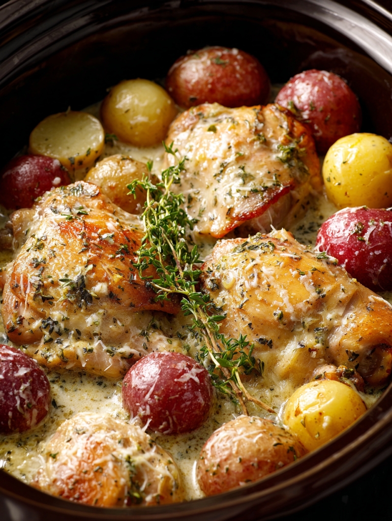 Slow Cooker Garlic Parmesan Chicken — The Cozy Dinner You’ll Crave All Year