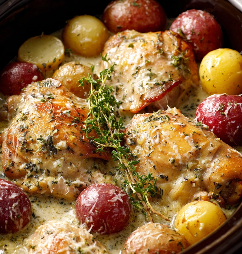 Slow Cooker Garlic Parmesan Chicken — The Cozy Dinner You’ll Crave All Year