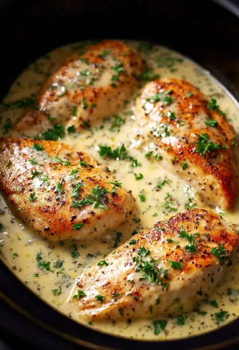 Slow Cooker 3-Ingredient Creamy Italian Chicken