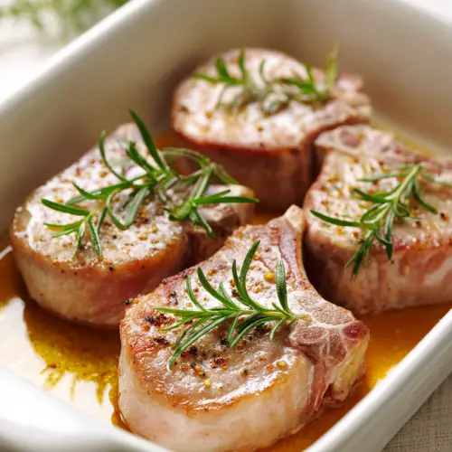 Herb-Infused Smothered Baked Pork Chops with Apple Cider Glaze