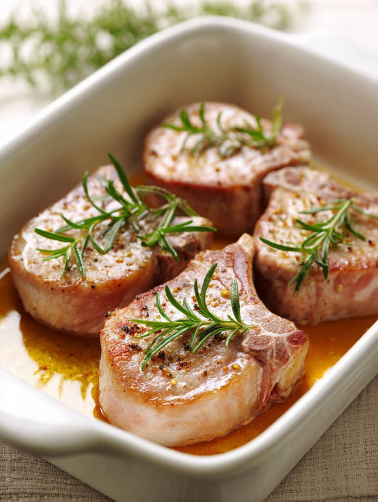 Herb-Infused Smothered Baked Pork Chops with Apple Cider Glaze