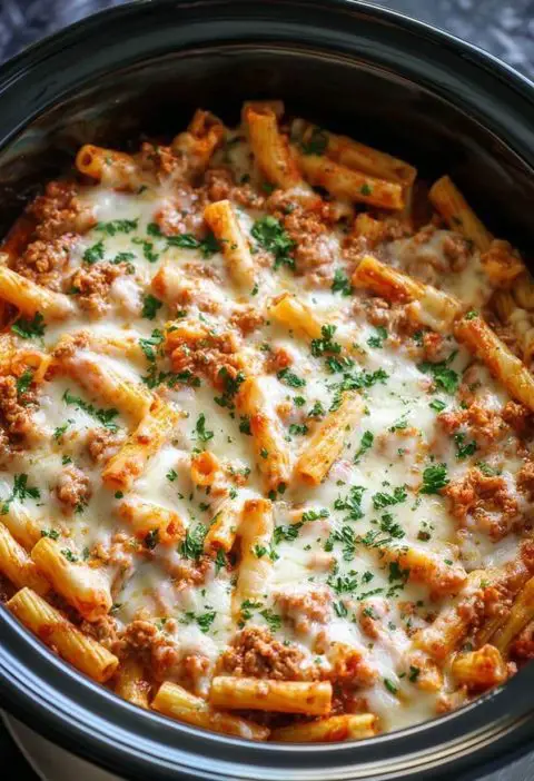 The Lazy Night Hero: Slow Cooker Baked Ziti
