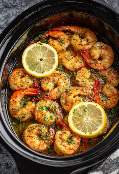 Slow Cooker 5-Ingredient Garlic Butter Shrimp