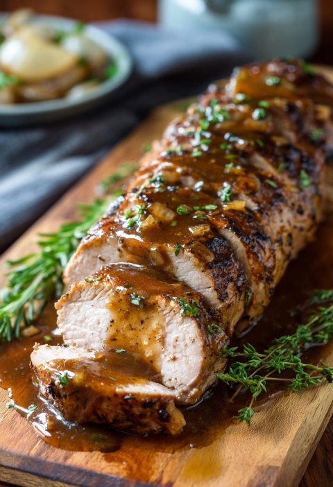 Slow Cooker Maple Dijon Pork Tenderloin