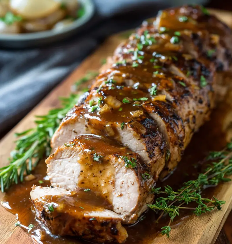 Slow Cooker Maple Dijon Pork Tenderloin