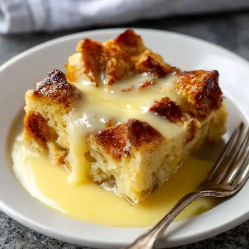 Bread Pudding with Warm Vanilla Custard