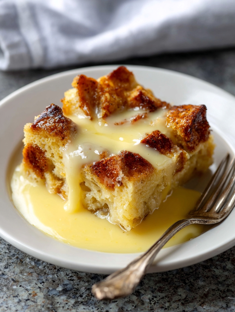 Bread Pudding with Warm Vanilla Custard