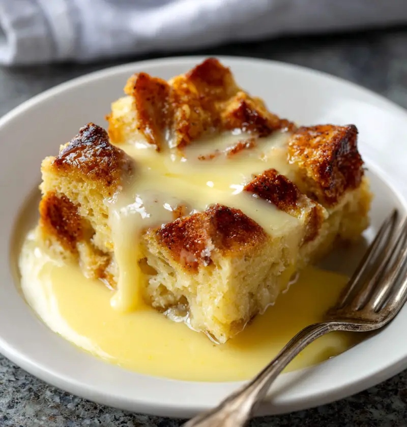 Bread Pudding with Warm Vanilla Custard