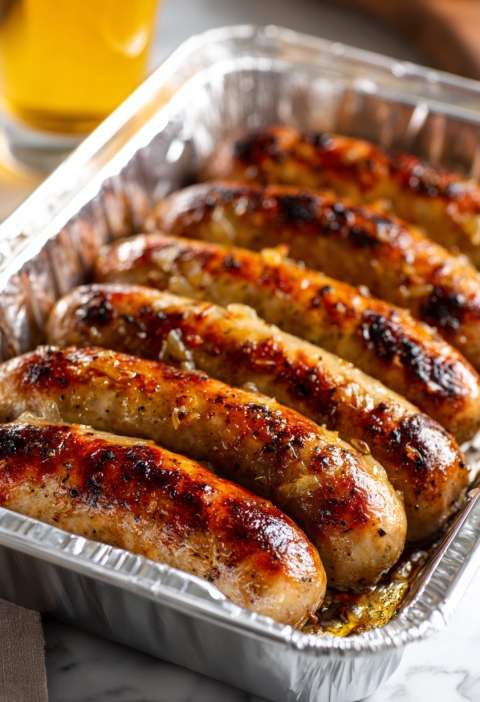 Oven Baked Glazed Honey Garlic Sausages