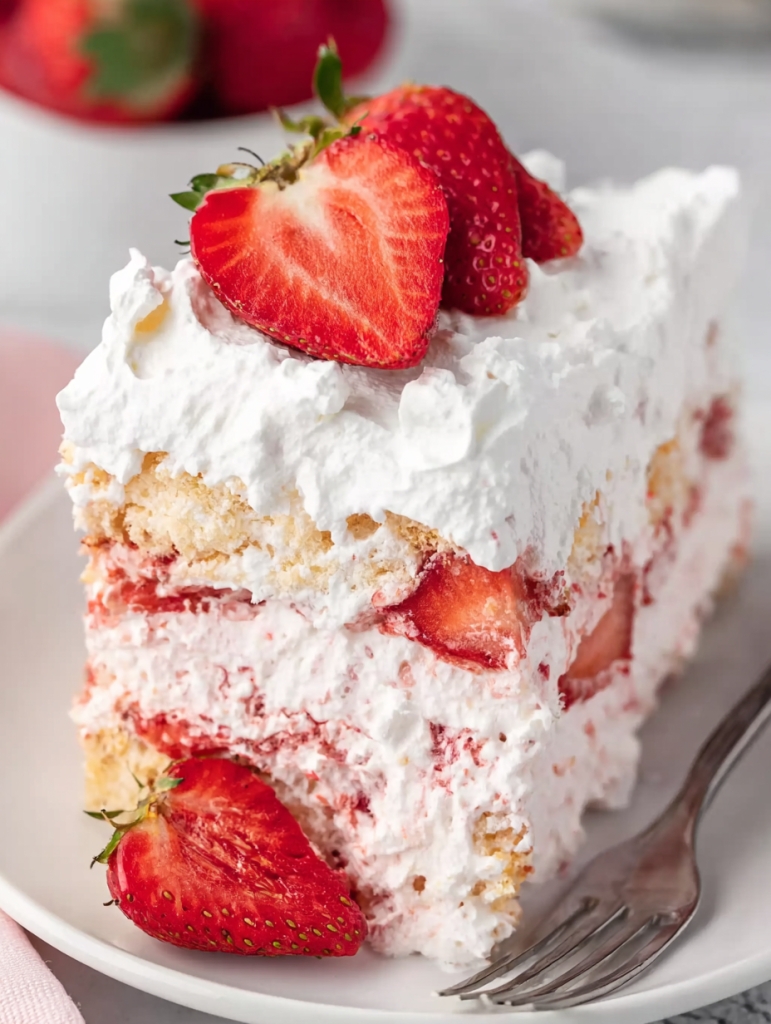 Strawberry Angel Food Cake