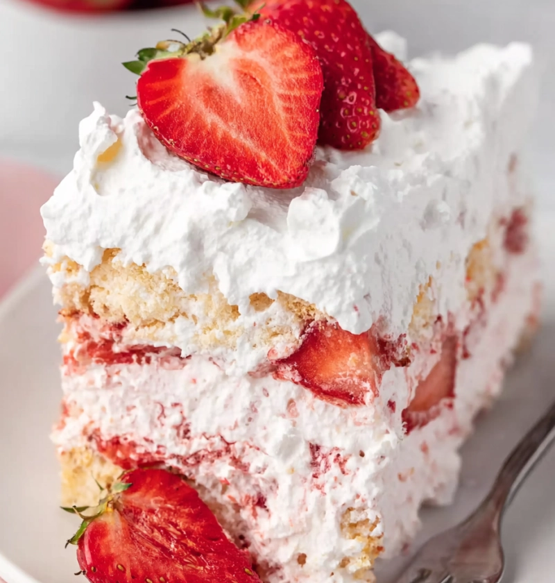 Strawberry Angel Food Cake