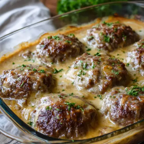 Amish Hamburger Steak Bake — The Kind of Meal That Feels Like Home