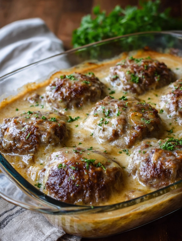 Amish Hamburger Steak Bake — The Kind of Meal That Feels Like Home