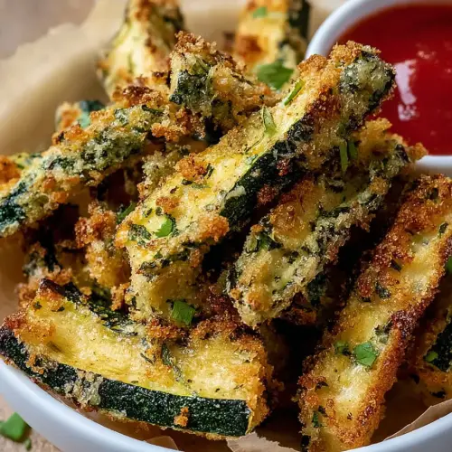 Herb-Infused Baked Zucchini Fries with Almond Flour