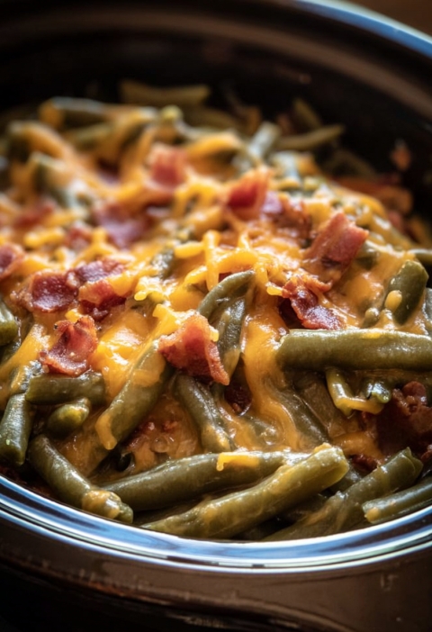 Slow Cooker Amish Green Bean Casserole