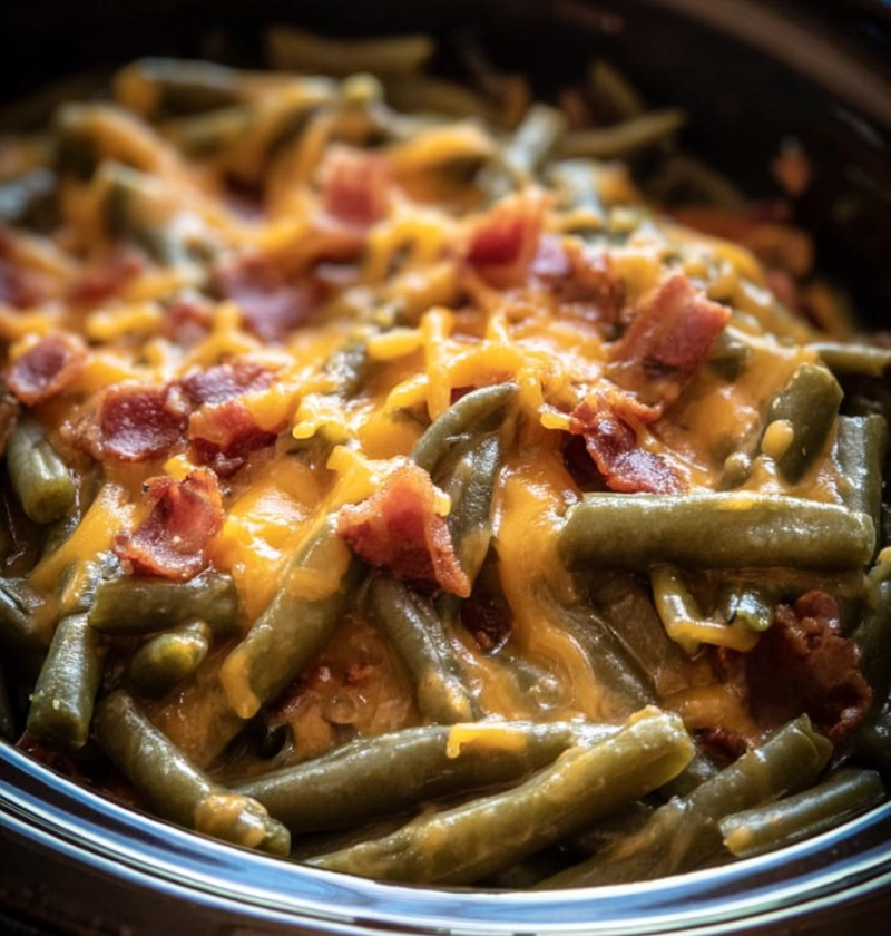 Slow Cooker Amish Green Bean Casserole