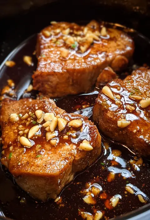 slow cooker 3-ingredient honey garlic pork chops