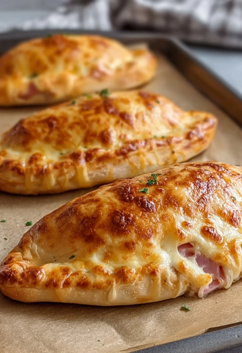 Easy Ham and Cheese Calzones