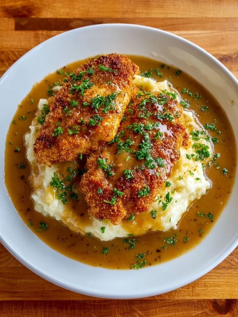 Slow Cooker Herb-Crusted Chicken Fillets with Creamy Mashed Potatoes