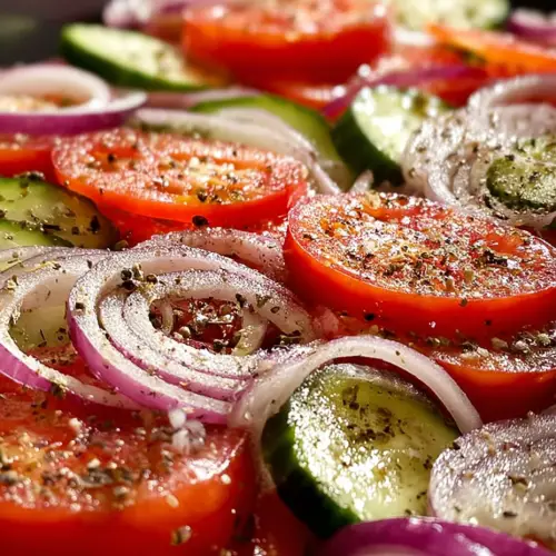 That Salad Grandma Always Made: Marinated Cucumber, Onion & Tomato