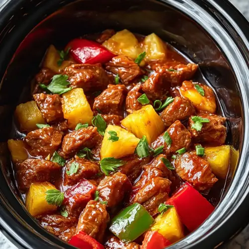 Slow Cooker Hoisin Pork with Pineapple and Bell Peppers