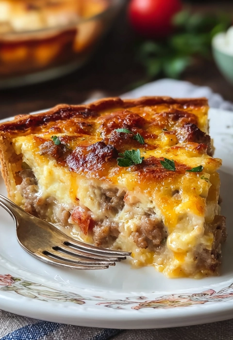 Cheesy Monterey Sausage Pie
