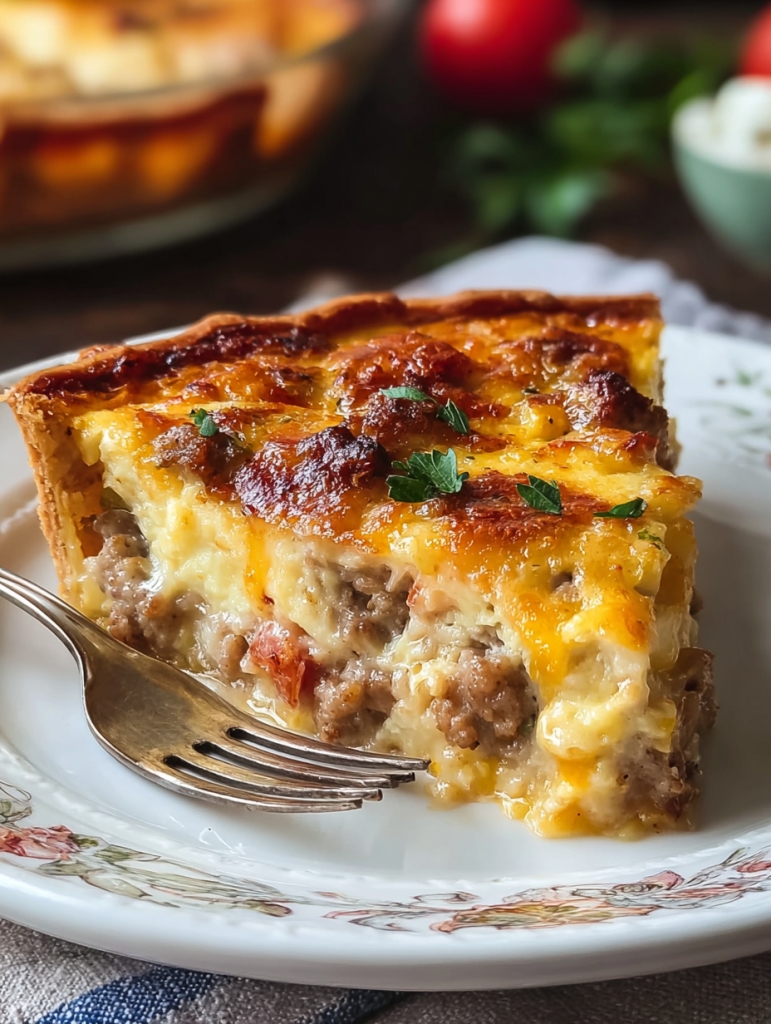Cheesy Monterey Sausage Pie
