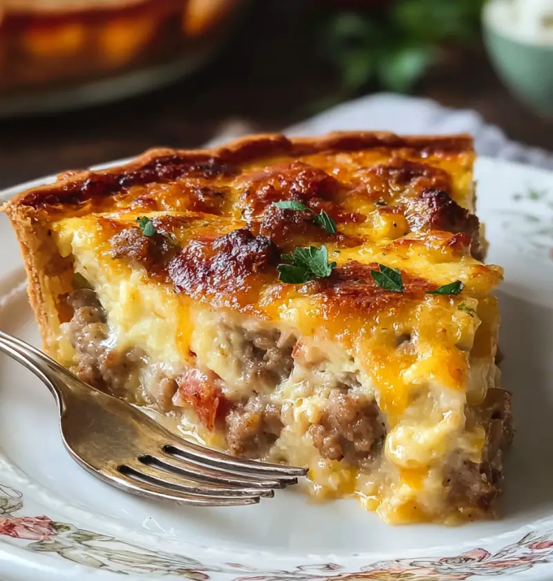 Cheesy Monterey Sausage Pie