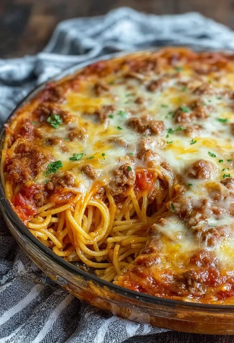 Old-Fashioned Beef Spaghetti Pie