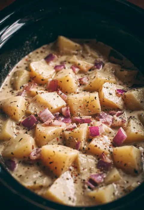 Slow Cooker 4-Ingredient Loaded Potato Soup