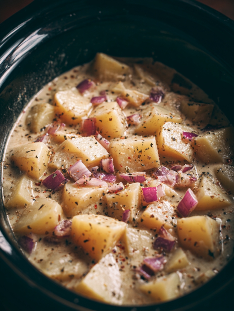 Slow Cooker 4-Ingredient Loaded Potato Soup
