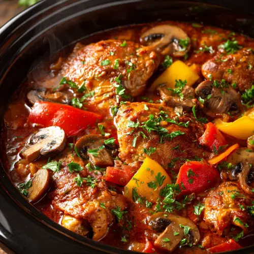 Slow Cooker Chicken Cacciatore — A Bowlful of Midwest Memories
