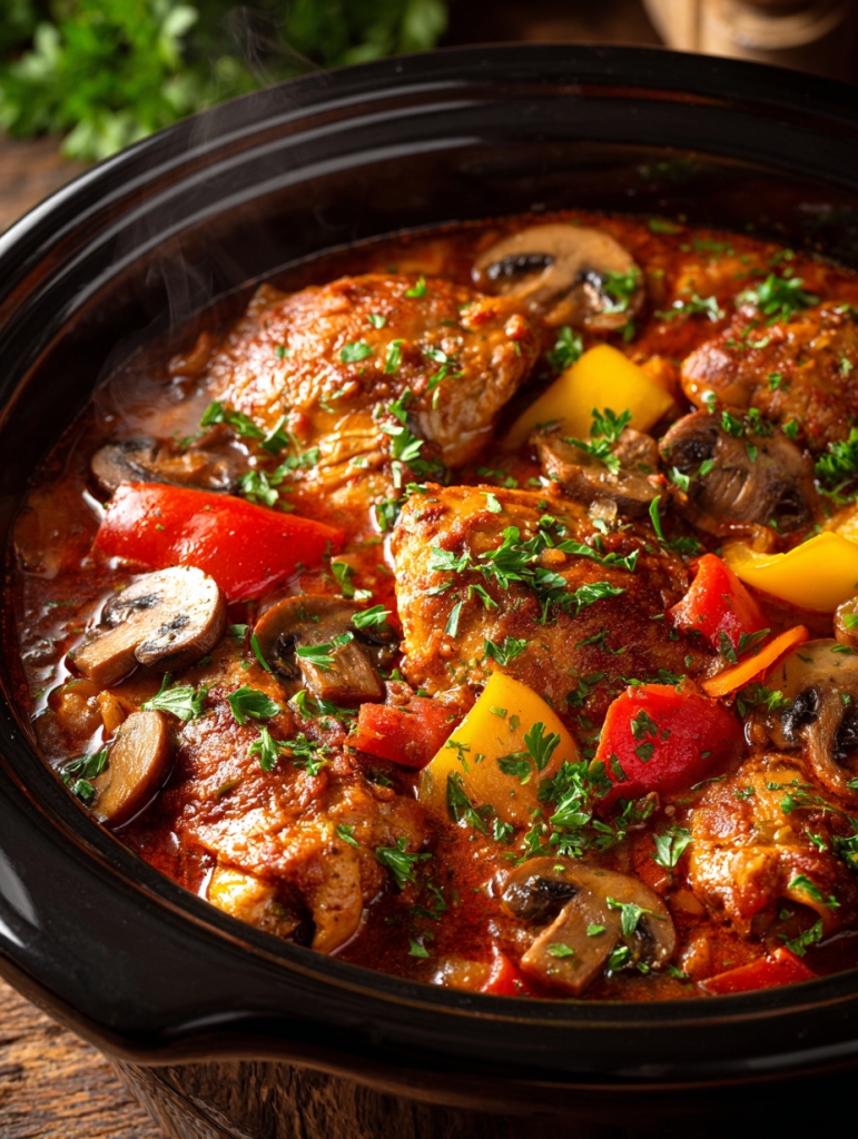 Slow Cooker Chicken Cacciatore — A Bowlful of Midwest Memories