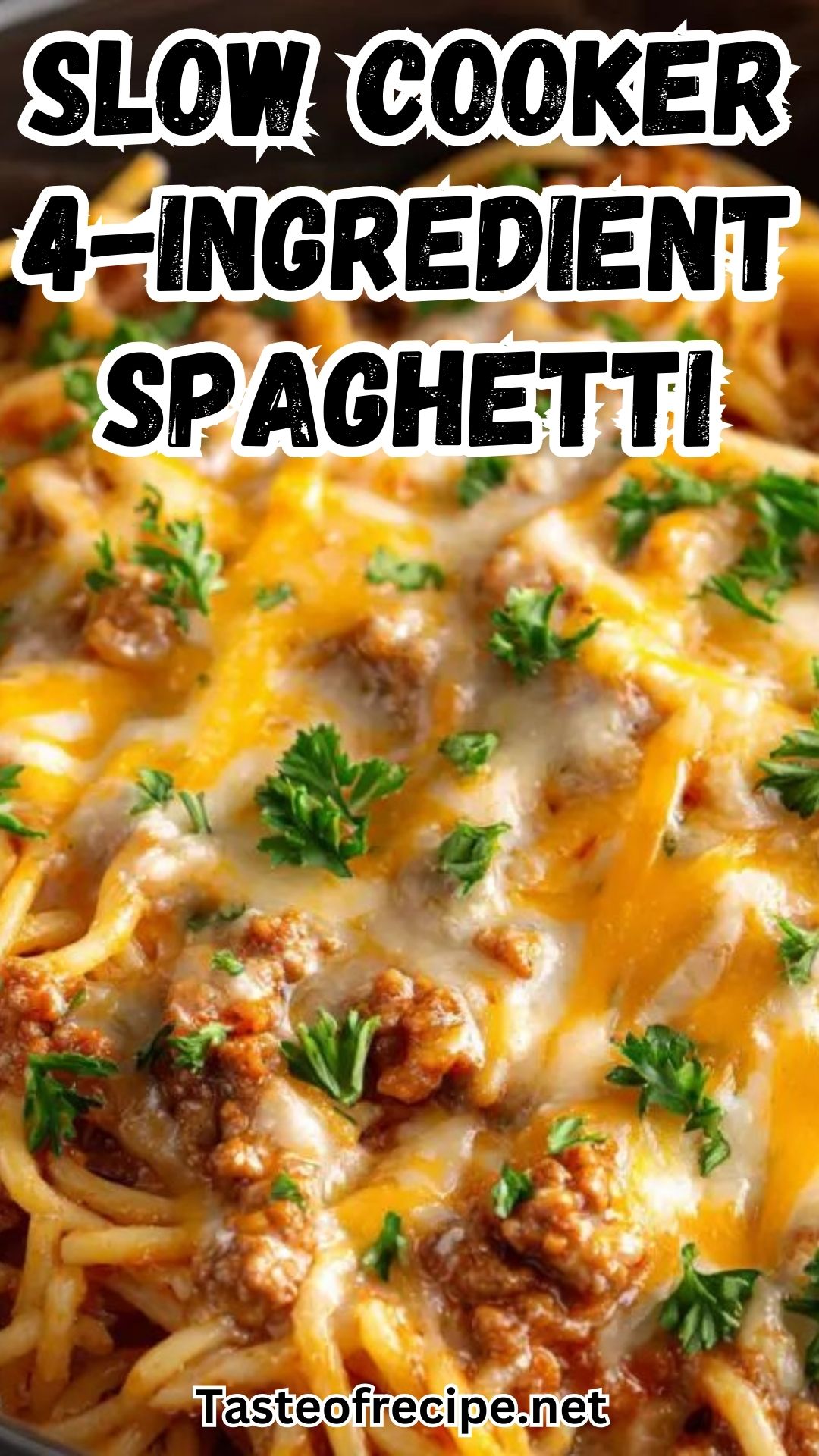 Slow Cooker 4-Ingredient Cheesy Spaghetti