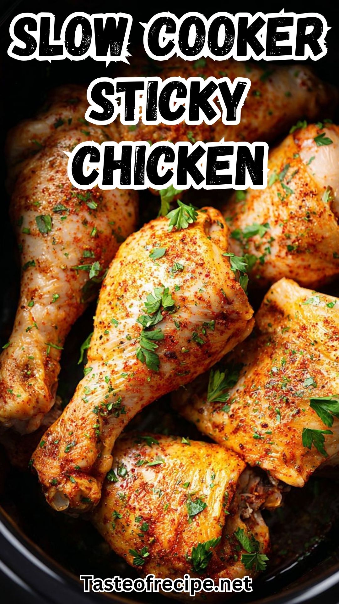 Slow Cooker 4-Ingredient Sticky Chicken