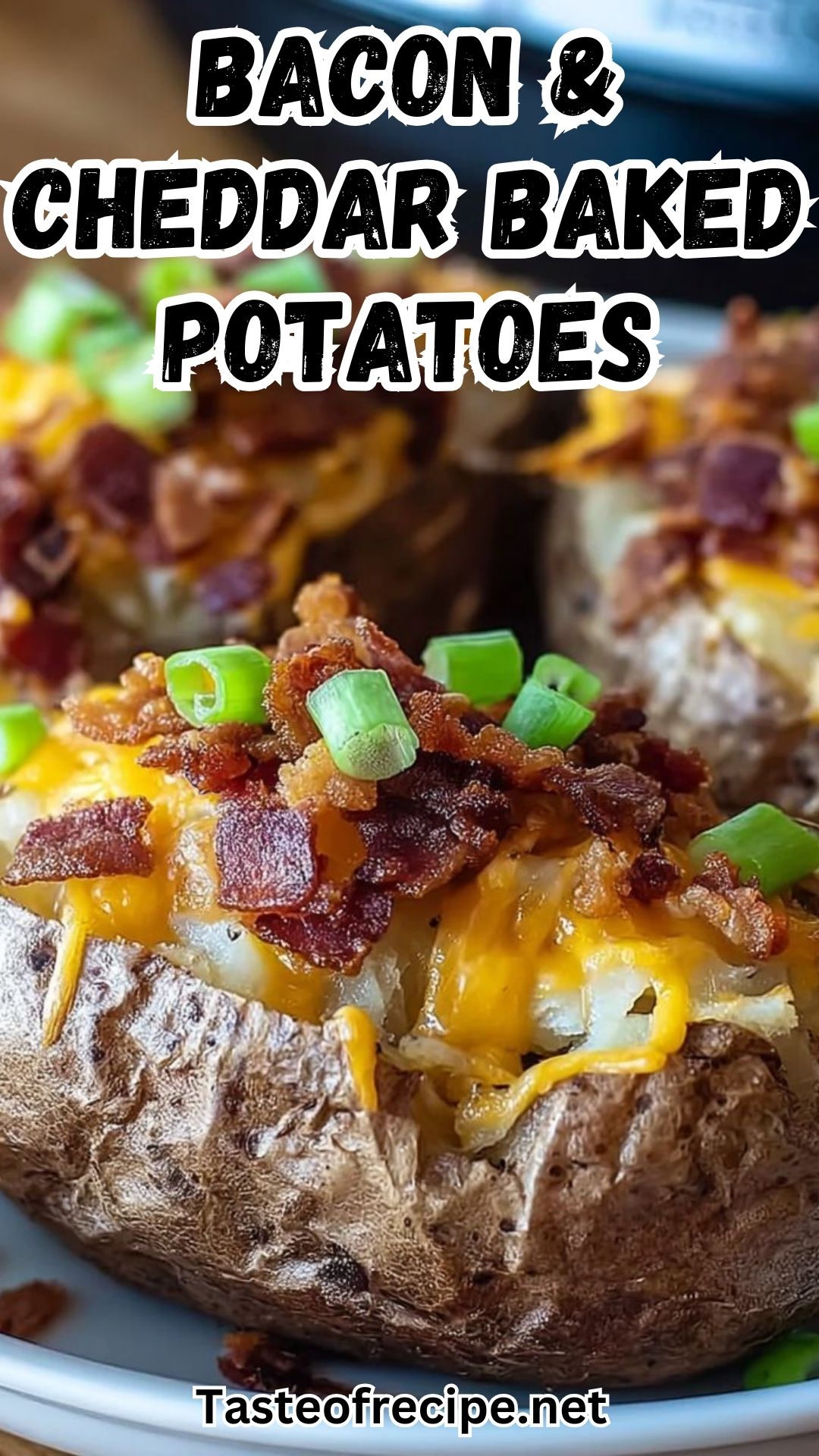 Slow Cooker Bacon & Cheddar Baked Potatoes