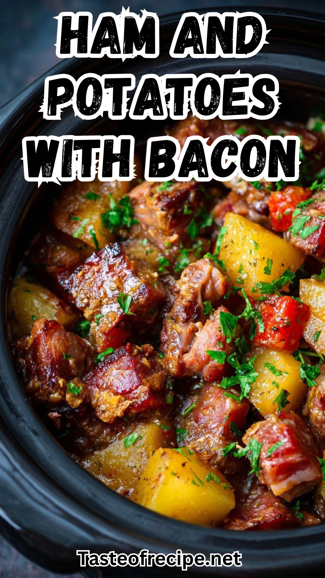 Slow Cooker Ham and Potatoes with Bacon